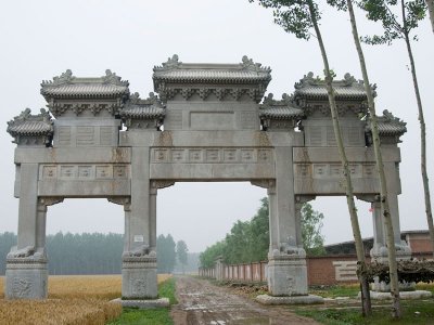 农村入口仿古花岗岩牌坊