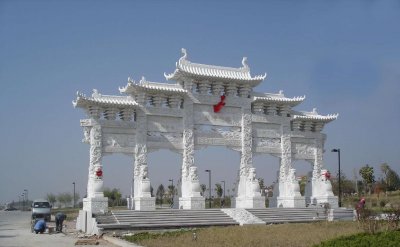 仿古汉白玉五门石牌坊