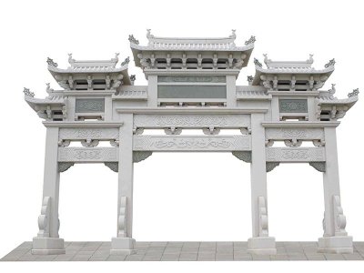 寺庙石雕牌坊案例效果图